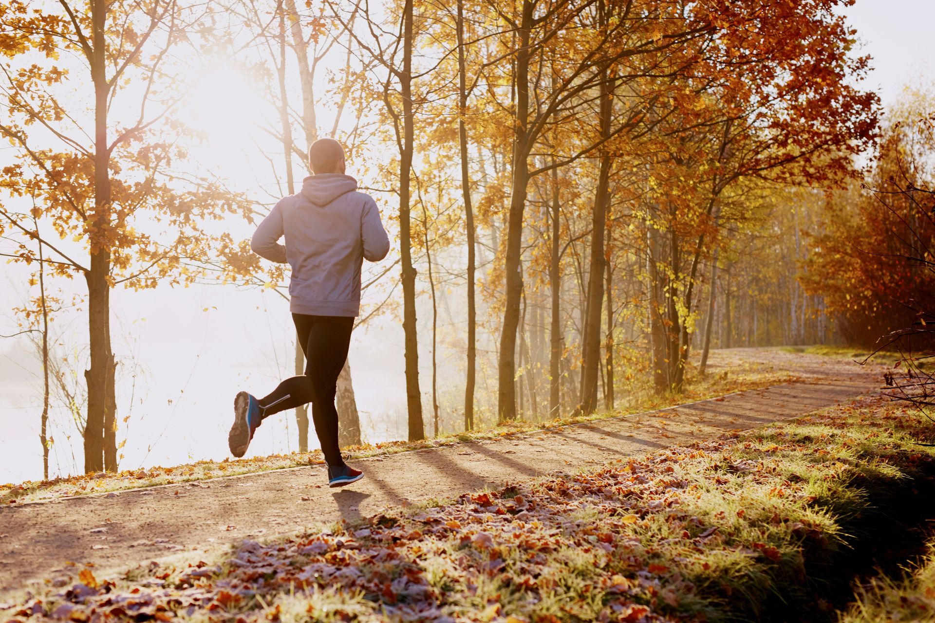 Ein Mann beim Joggen im Wald